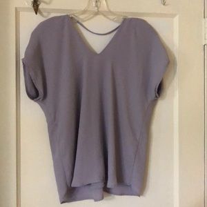 Lavender chiffon shirt sleeve with shoulder cutout